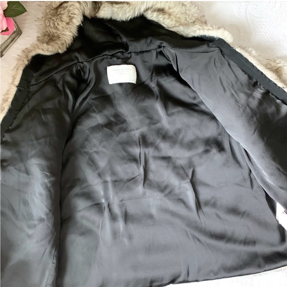 Zara Teddy Bear Jacket Coat with Hood Faux Fur Long Sleeve Small Like New - Picture 7 of 12